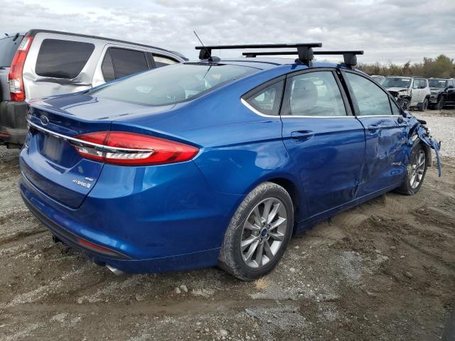 3FA6P0LU1HR158403 - 2017 FORD FUSION SE HYBRID BLUE photo 3