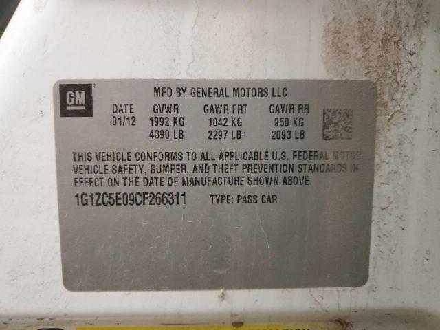 1G1ZC5E09CF266311 - 2012 CHEVROLET MALIBU 1LT Ақ фото 14