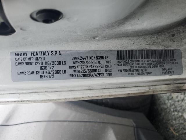 ZFBHRFAB7M6T16531 - 2021 RAM PROMASTER WHITE photo 13