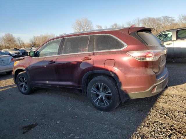 5TDJKRFH2ES059166 - 2014 TOYOTA HIGHLANDER XLE BURGUNDY photo 2