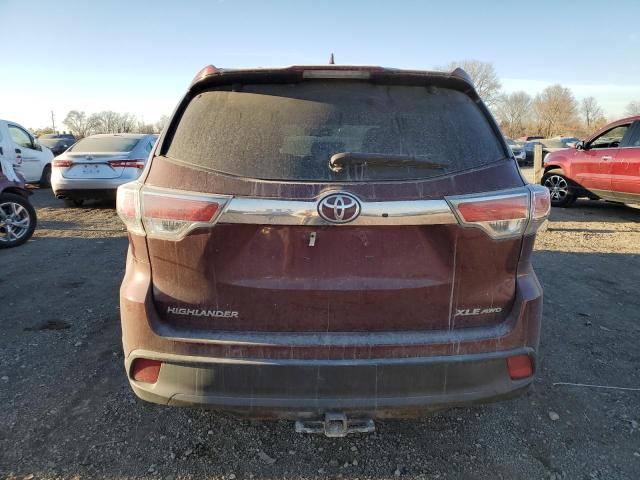 5TDJKRFH2ES059166 - 2014 TOYOTA HIGHLANDER XLE BURGUNDY photo 6
