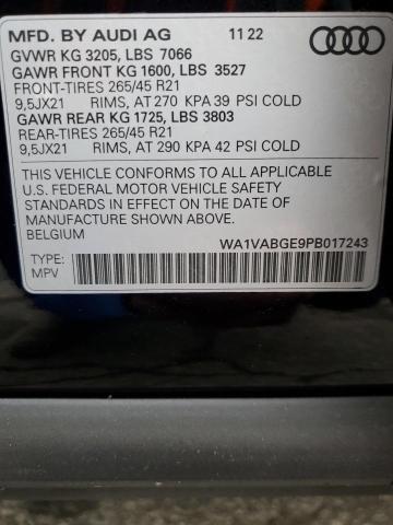 WA1VABGE9PB017243 - 2023 AUDI E-TRON CHRONOS BLACK photo 14