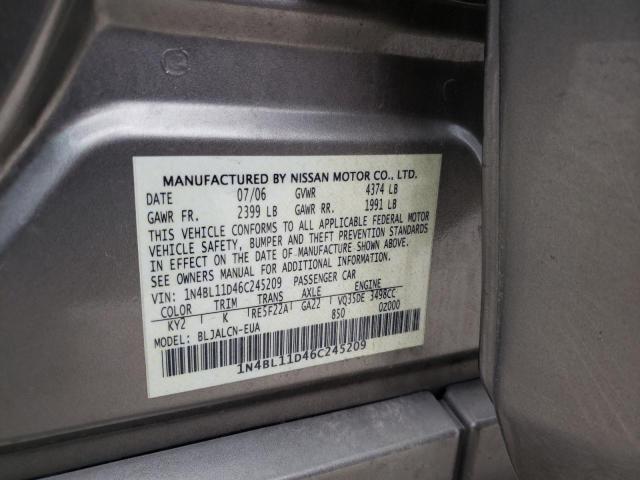 1N4BL11D46C245209 - 2006 NISSAN ALTIMA SE BEIGE photo 12