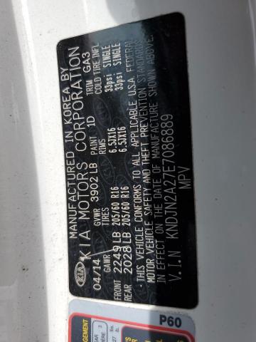 KNDJN2A27E7086889 - 2014 KIA SOUL WHITE photo 12