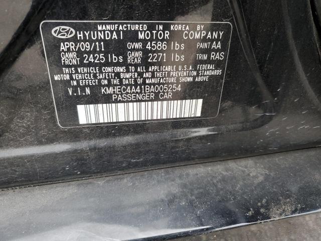 KMHEC4A41BA005254 - 2011 HYUNDAI SONATA HYBRID BLACK photo 12