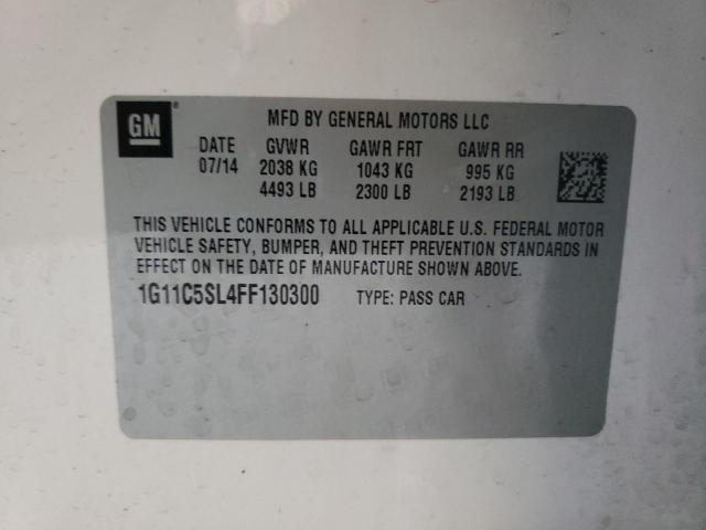 1G11C5SL4FF130300 - 2015 CHEVROLET MALIBU 1LT 白色 照片 12