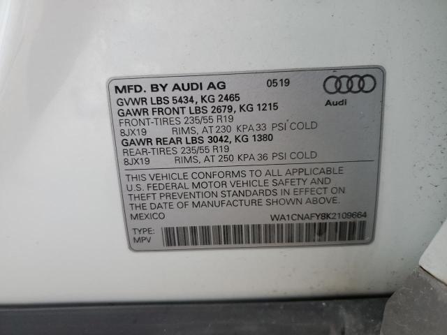 WA1CNAFY8K2109664 - 2019 AUDI Q5 PRESTIGE 白色 照片 14