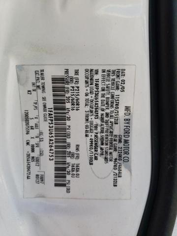 1FAFP53U65A264753 - 2005 FORD TAURUS SE WHITE photo 12