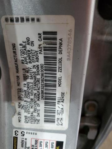 1NXBR32E38Z963080 - 2008 TOYOTA COROLLA CE SILVER photo 12