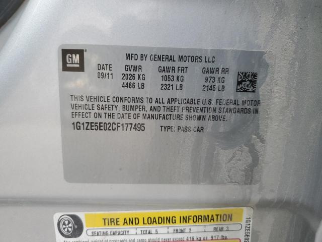 1G1ZE5E02CF177495 - 2012 CHEVROLET MALIBU LTZ ვერცხლისფერი ფოტო 12