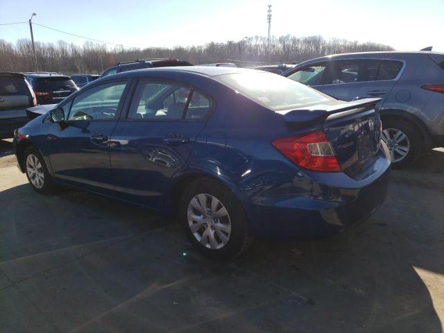 19XFB2F57CE053339 - 2012 HONDA CIVIC LX BLUE photo 2