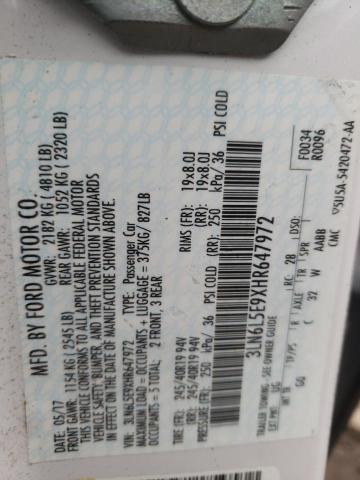 3LN6L5E9XHR647972 - 2017 LINCOLN MKZ RESERVE თეთრი ფოტო 12