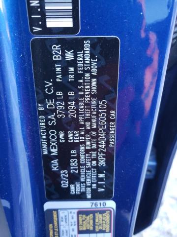 3KPF24AD4PE605105 - 2023 KIA FORTE LX BLUE photo 12
