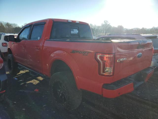 1FTEW1EG8GKF69080 - 2016 FORD F150 SUPERCREW RED photo 2