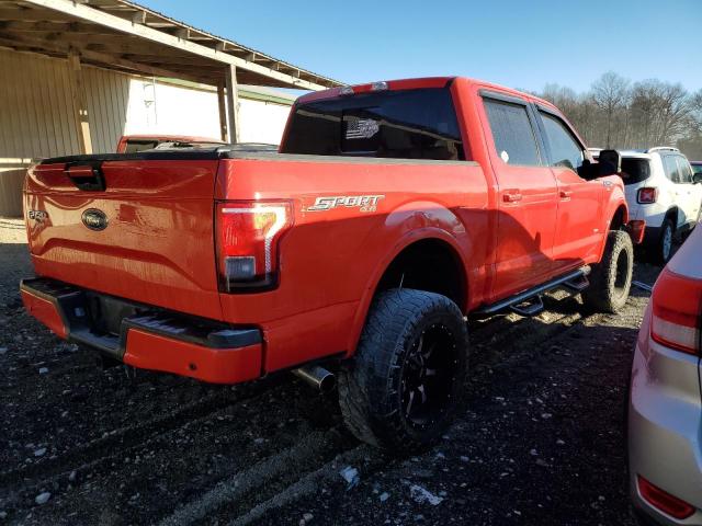 1FTEW1EG8GKF69080 - 2016 FORD F150 SUPERCREW RED photo 3