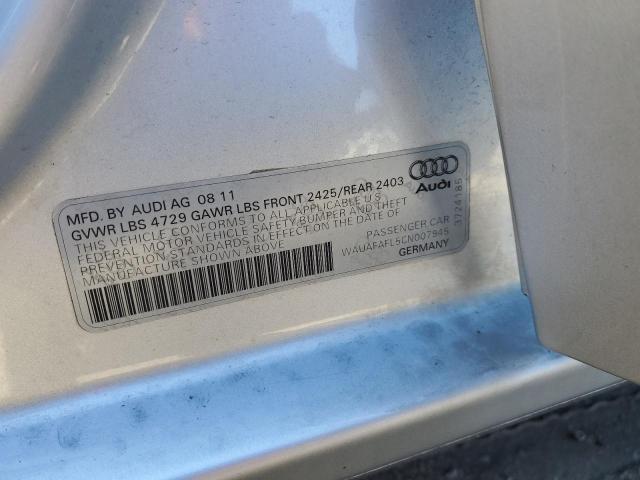 WAUAFAFL5CN007945 - 2012 AUDI A4 PREMIUM SILVER photo 13