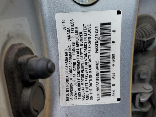 2HGFA1F54BH504826 - 2011 HONDA CIVIC LX SILVER photo 13