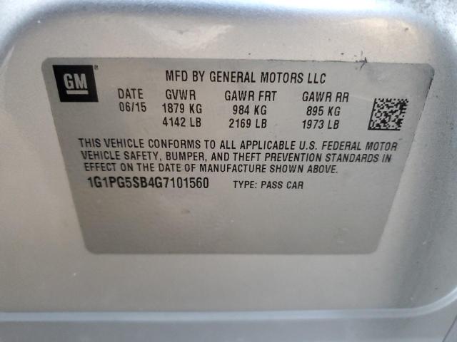 1G1PG5SB4G7101560 - 2016 CHEVROLET CRUZE LIMI LTZ SILVER photo 13