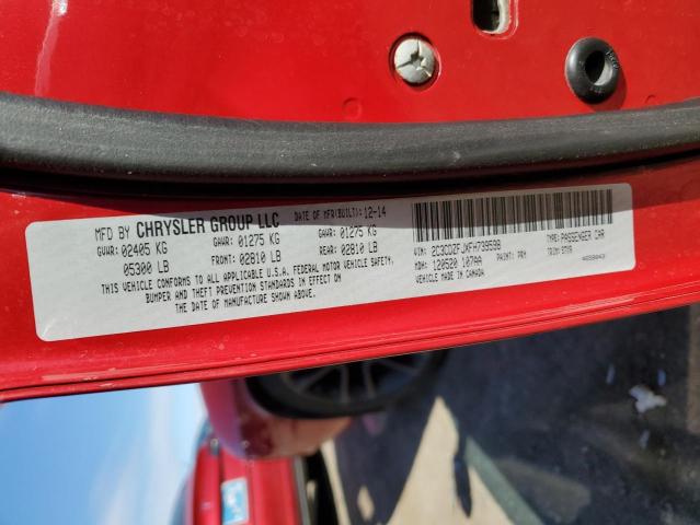 2C3CDZFJXFH739598 - 2015 DODGE CHALLENGER R/T SCAT PACK RED photo 12