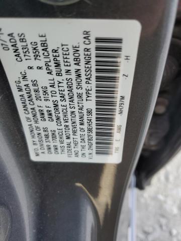 2HGFB2F58EH541580 - 2014 HONDA CIVIC LX GRAY photo 12