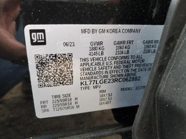 KL77LGE23RC062882 - 2024 CHEVROLET TRAX 1RS BLACK photo 13