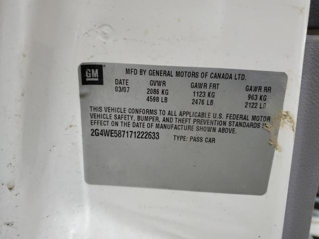 2G4WE587171222633 - 2007 BUICK LACROSSE CXS 白色 照片 12