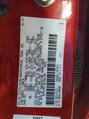 5TFUY5F13EX361101 - 2014 TOYOTA TUNDRA DOUBLE CAB SR/SR5 RED photo 12