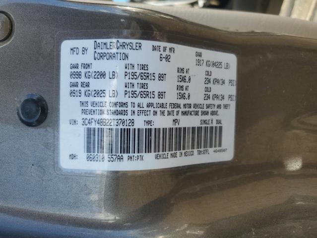 3C4FY48B22T370128 - 2002 CHRYSLER PT CRUISER CLASSIC GRAY photo 12