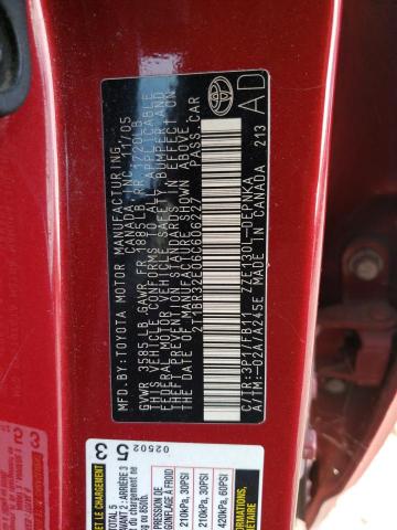 2T1BR32E06C606227 - 2006 TOYOTA COROLLA CE RED photo 12