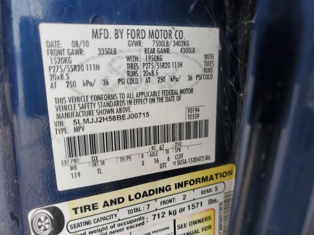 5LMJJ2H58BEJ00715 - 2011 LINCOLN NAVIGATOR ლურჯი ფოტო 13