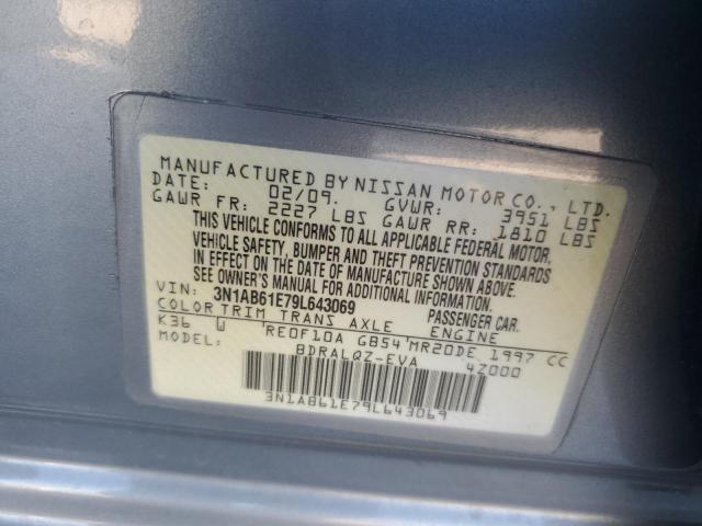 3N1AB61E79L643069 - 2009 NISSAN SENTRA 2.0 GRAY photo 12