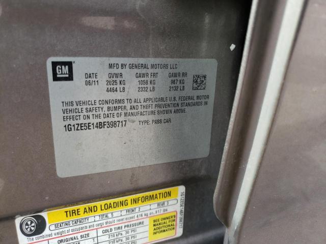 1G1ZE5E14BF398717 - 2011 CHEVROLET MALIBU LTZ ყავისფერი ფოტო 12