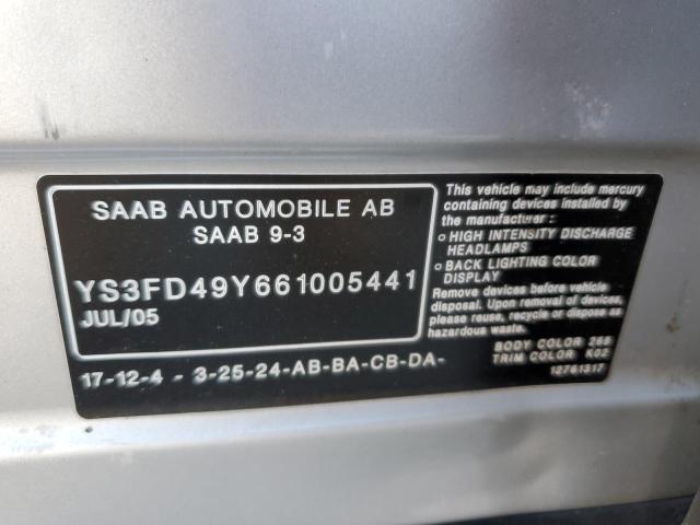 YS3FD49Y661005441 - 2006 SAAB 9-3 SILVER photo 12