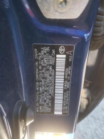 JTDKN3DU2A0023869 - 2010 TOYOTA PRIUS BLUE photo 12