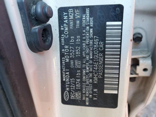 KMHCT4AE1GU078467 - 2016 HYUNDAI ACCENT SE CREAM photo 12