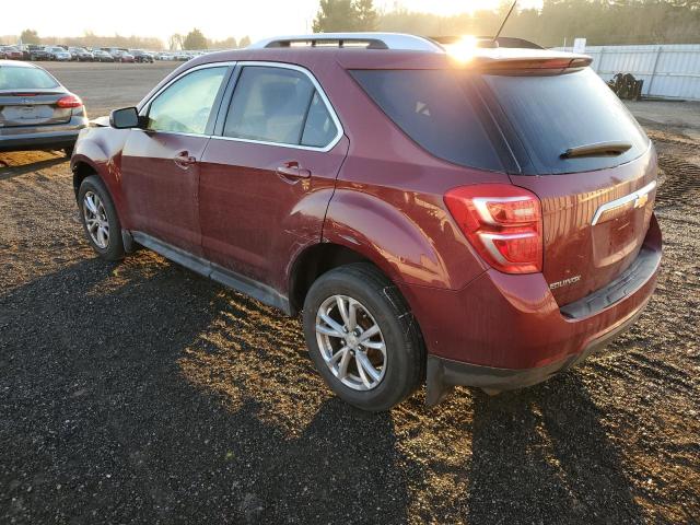 2GNALCEK1H1558079 - 2017 CHEVROLET EQUINOX LT MAROON photo 2