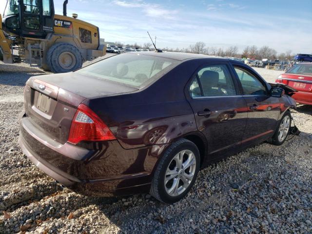 3FAHP0HA2CR237577 - 2012 FORD FUSION 4D SE MAROON photo 3