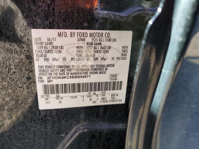 2FMDK4KC5BBB54971 - 2011 FORD EDGE LIMITED BLACK photo 13