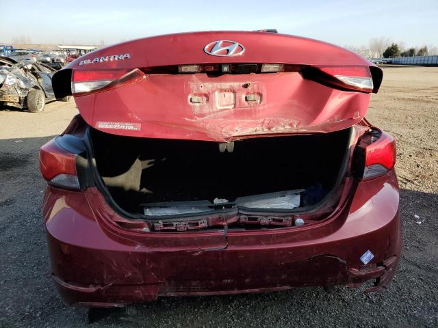 5NPDH4AE9EH539321 - 2014 HYUNDAI ELANTRA SE RED photo 6