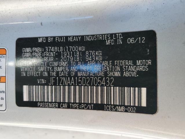 JF1ZNAA15D2705432 - 2013 TOYOTA SCION FR-S SILVER photo 12