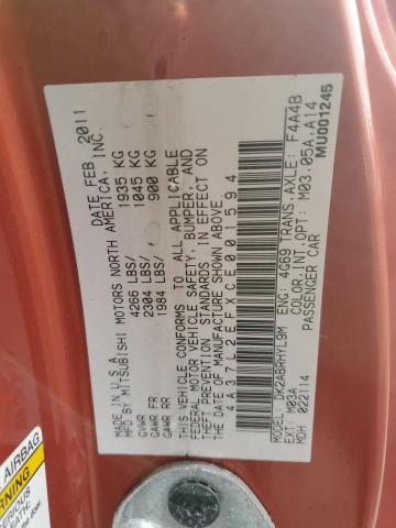 4A37L2EFXCE001594 - 2012 MITSUBISHI ECLIPSE SPYDER GS 橙色 照片 12