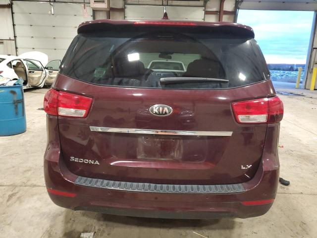 KNDMB5C19H6335392 - 2017 KIA SEDONA LX MAROON photo 6