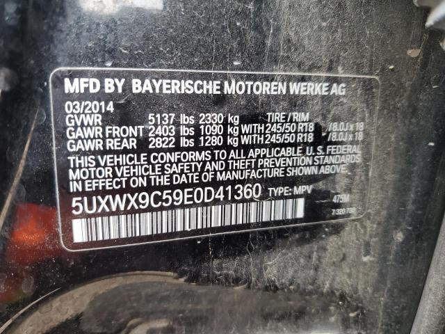 5UXWX9C59E0D41360 - 2014 BMW X3 XDRIVE28I BLACK photo 13