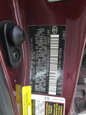 4T1BK36B08U324174 - 2008 TOYOTA AVALON XL PURPLE photo 12