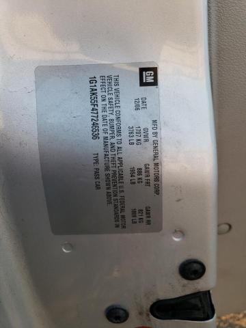 1G1AK55F477246536 - 2007 CHEVROLET COBALT LS SILVER photo 12