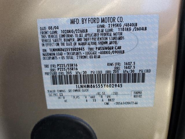 1LNHM86S55Y602945 - 2005 LINCOLN LS თაფლისფერი ფოტო 13