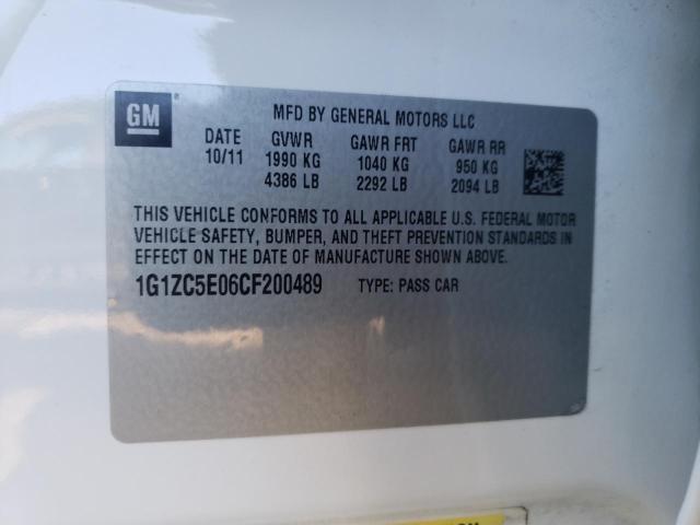 1G1ZC5E06CF200489 - 2012 CHEVROLET MALIBU 1LT 白色 照片 12