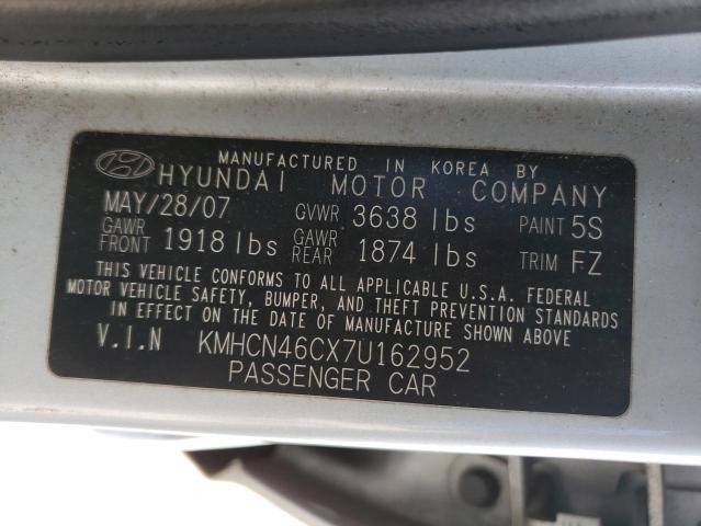 KMHCN46CX7U162952 - 2007 HYUNDAI ACCENT GLS SILVER photo 12