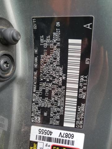 5TDYK3DC0BS126216 - 2011 TOYOTA SIENNA XLE SILVER photo 13