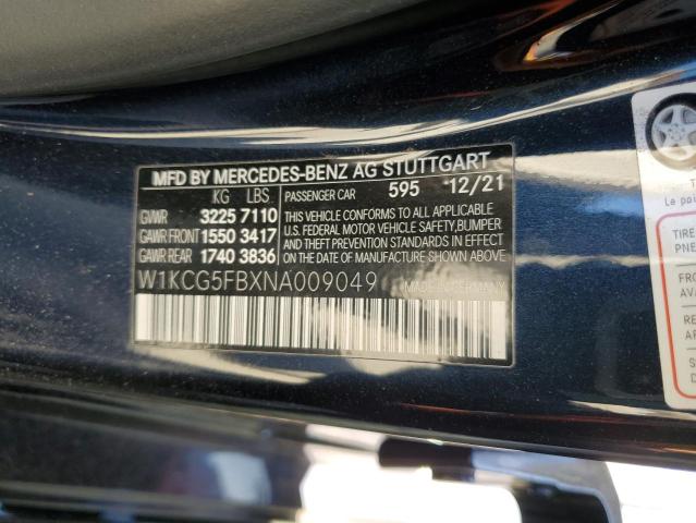 W1KCG5FBXNA009049 - 2022 MERCEDES-BENZ EQS SEDAN 53 4MATIC+ BLUE photo 13